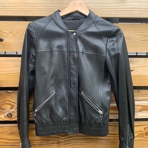 Club Monaco Bomber Leather Jacket
